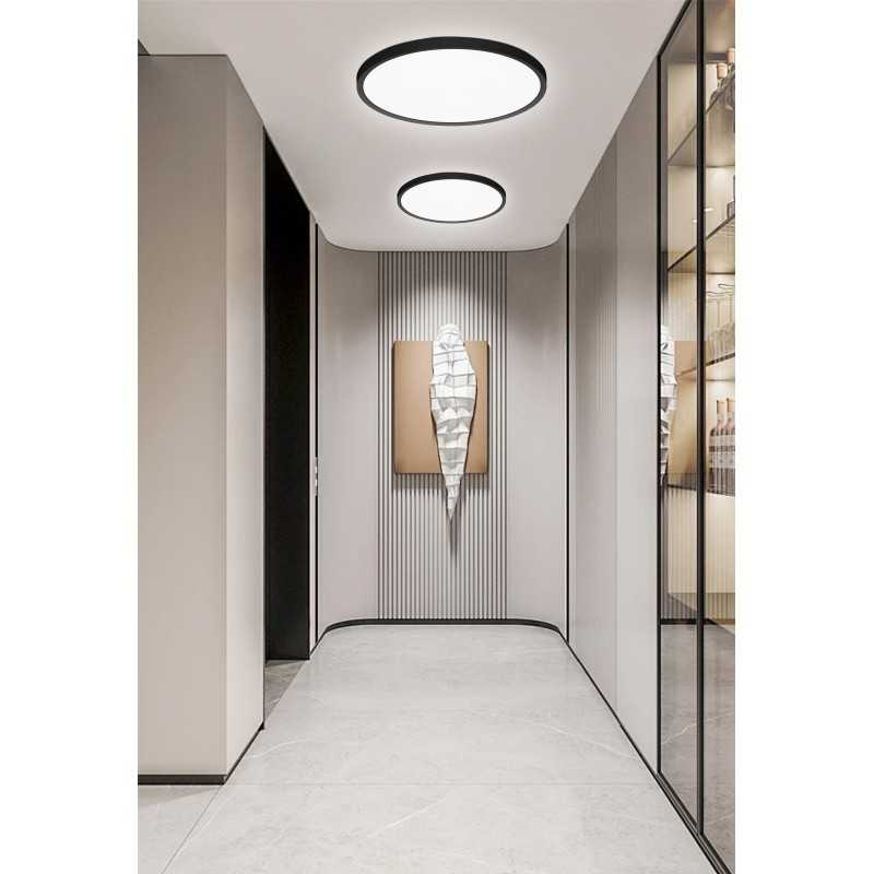 Plafonieră LED Rotundă Ultra Slim 60W (Ø50cm) - Lumină Rece 6500K, Neagră, IP44 [5]