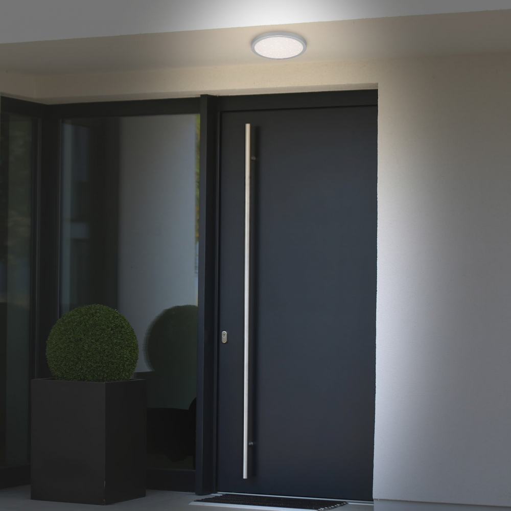 Plafoniera LED Briloner, forma rotunda, efect de cer instelat, 18.5W, 2000 lumeni, temperatura 4000k, IP44, 28 cm, Gri [2]