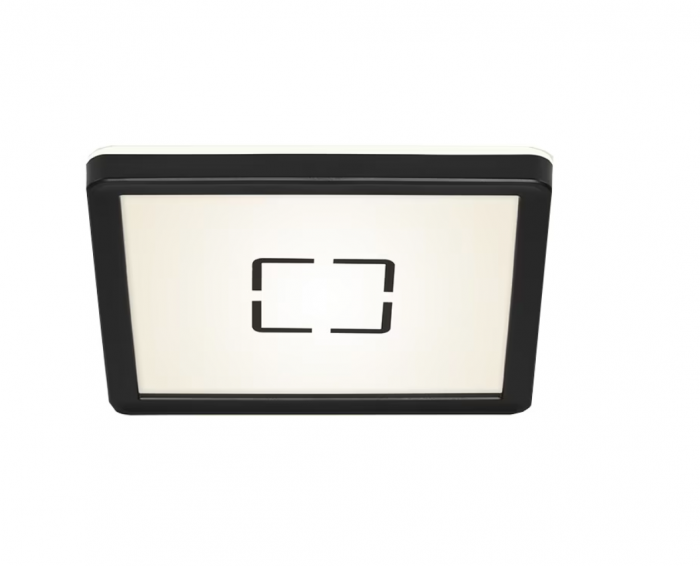 Plafoniera LED Briloner Free Patrata, 12W, 1400 lumeni, lumina neutra (4000K), efect lumina indirecta, 19x19x2.8 cm, Negru [2]