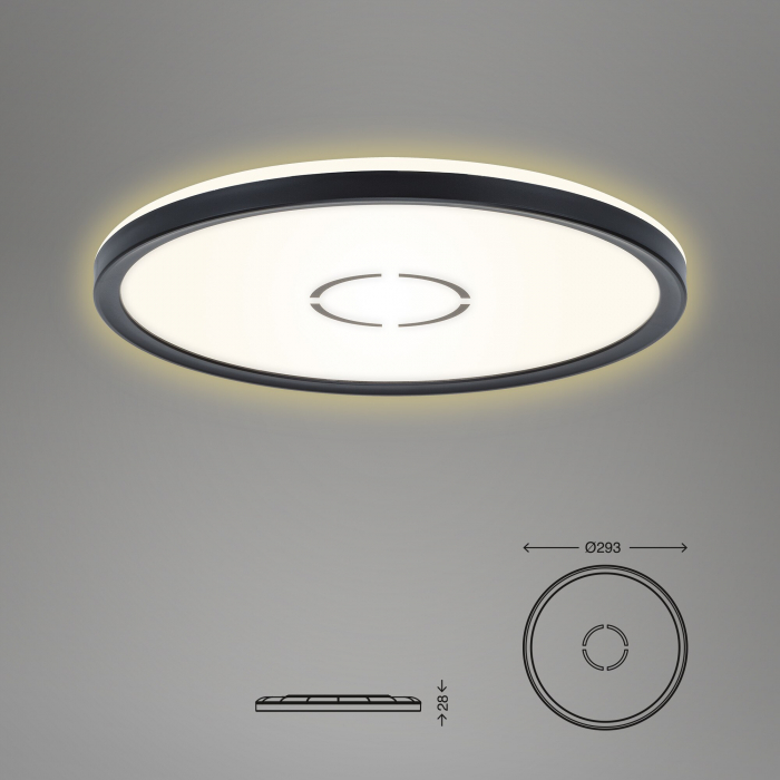 Plafoniera led ultra slim neagra rotunda 18W [5]