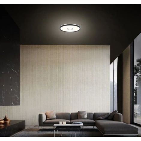 Plafoniera led ultra slim neagra rotunda 18W [2]