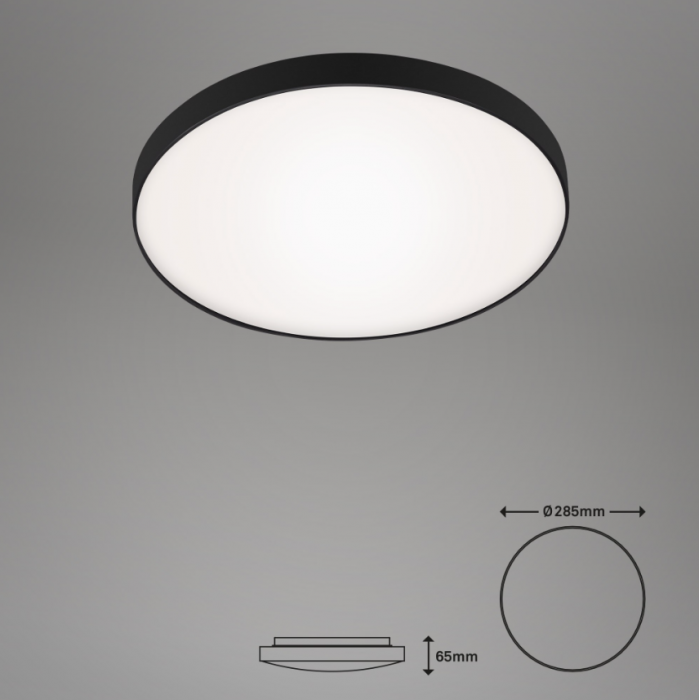 Plafoniera LED Briloner Malbona, 13W, 1200 lumeni, lumina neutra (4000K), IP44, 28.5x6.5 cm, Alb/Negru [3]