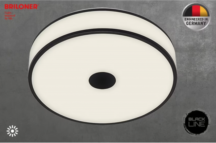 Plafoniera LED Briloner Rotunda, 18W, 2200 lumeni, lumina neutra (4000K), 38x9.5 cm, Alb/Negru [3]