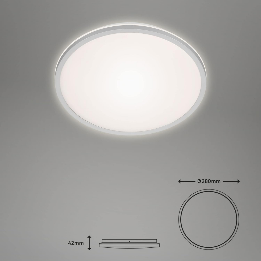 Plafoniera LED Briloner Runa, 15W, 1500 lm, lumina neutra (4000K), IP20, 28cm, Gri [5]