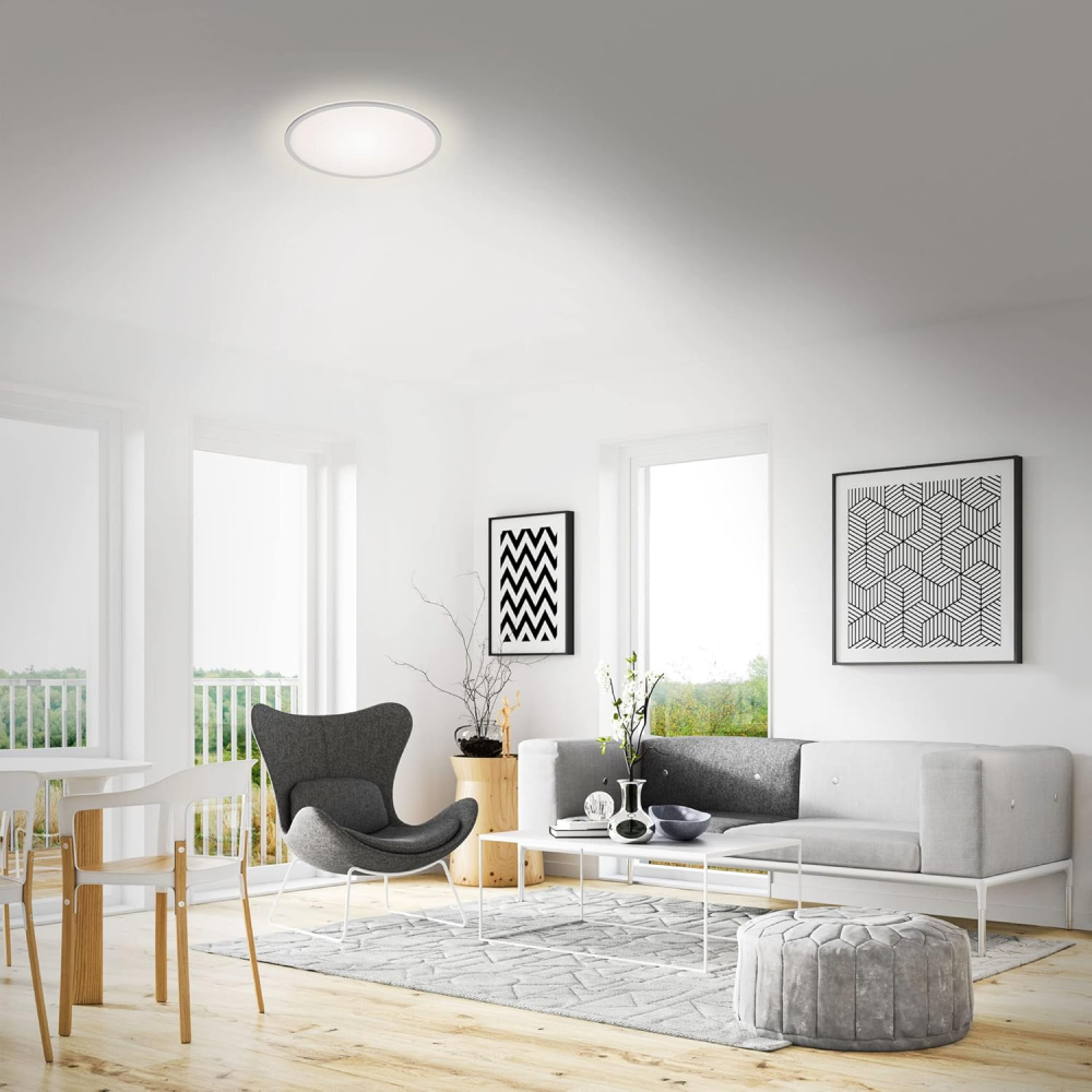 Plafoniera LED Briloner Runa, 15W, 1500 lm, lumina neutra (4000K), IP20, 28cm, Gri [3]