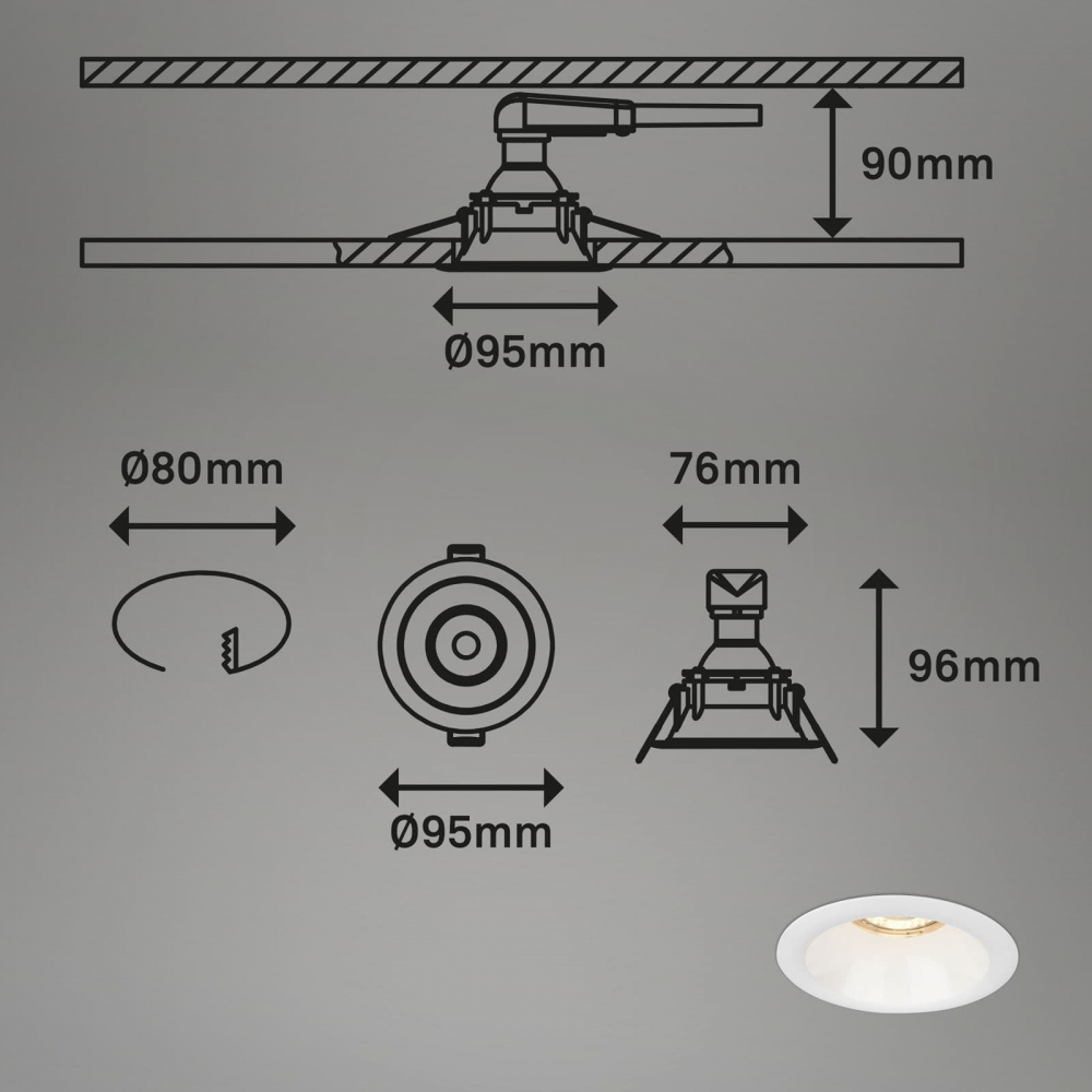 Set 3 Spoturi White Incastrat Design Modern [5]