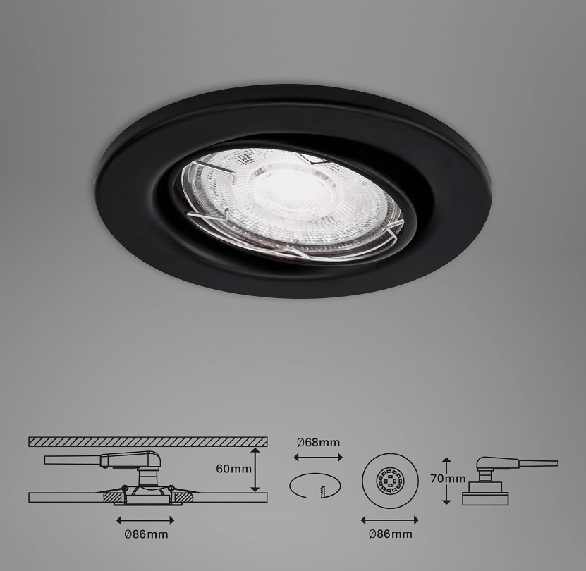 Set 3 spoturi LED Briloner  3X3.5W lumina calda 3000K 350 lumeni IP23 Negru Mat [4]