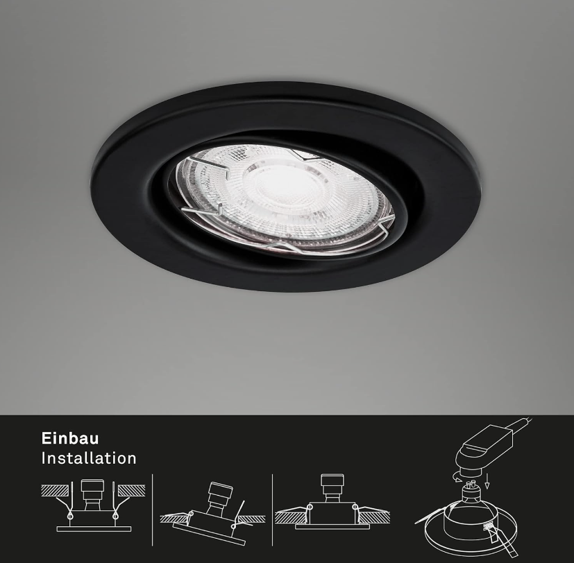 Set 3 spoturi LED Briloner  3X3.5W lumina calda 3000K 350 lumeni IP23 Negru Mat [5]