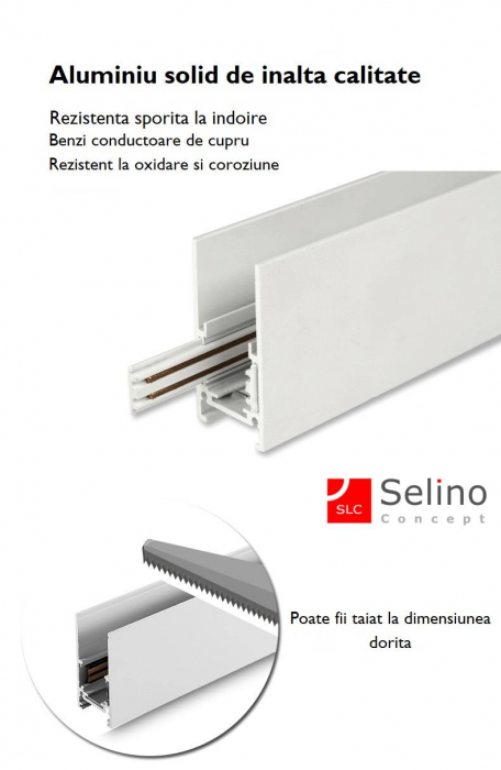 Sina magnetica Alba pentru spoturi led 300 cm [4]