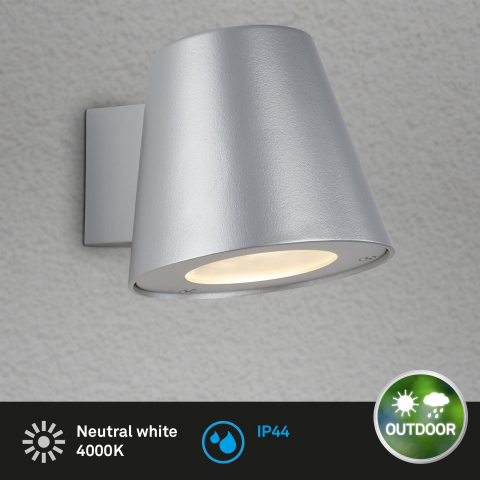 Aplica LED pentru exterior Briloner Leuchen Silver QUELLE cu bec GU10 Inclus Putere Maxima 4.9W IP44 [1]