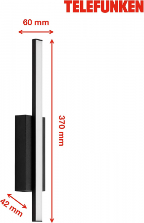 Aplica perete Exterior High Quality LED Premium Briloner 4W, 480 lumeni, IP44, lumina neutra, Negru [3]