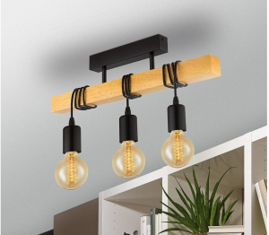 Plafoniera lemn Townhall cu 3 Becuri [1]