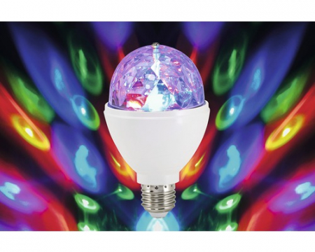 Becuri LED - Bec disco rotativ LED RGB Briloner, E27, 3W, unghi reflexie 180 grade