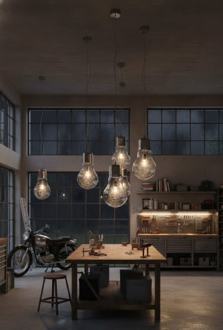 Candelabru sticla design modern Futura soclu E27 [2]