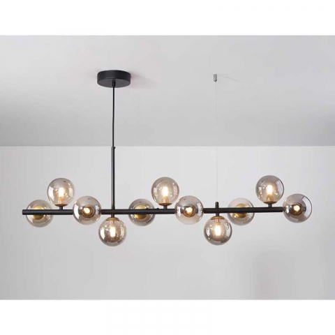 Candelabru Negru Suspendat Cu 11 Elemente Luminoase [1]