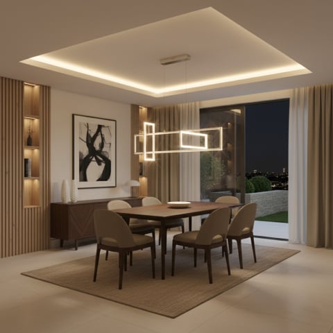 Lustre suspendate - Candelabru LED Wofi Fiona 44W, 3300lm, Aluminiu Mat