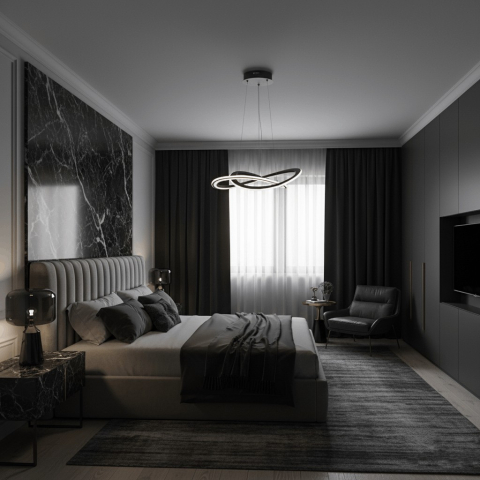 Lustre suspendate - Candelabru LED Ohio Negru