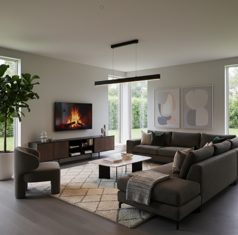 Corp iluminat suspendat Negru Sileas Lumina Calda [1]