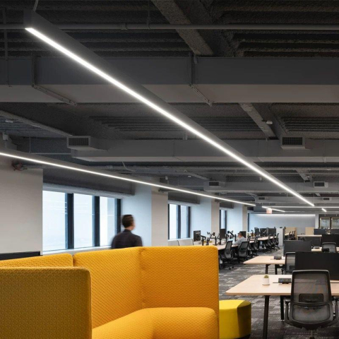 Lampă LED Liniara Modulară, Aluminiu Negru, 100lm/W, Montaj Suspendat/Aparent [4]