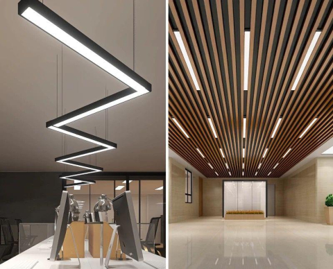 Lampă LED Liniara Modulară, Aluminiu Negru, 100lm/W, Montaj Suspendat/Aparent [3]