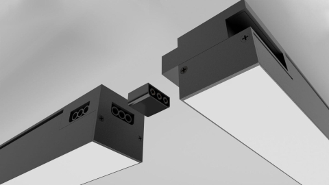 Lampă LED Liniara Modulară, Aluminiu Negru, 100lm/W, Montaj Suspendat/Aparent [1]