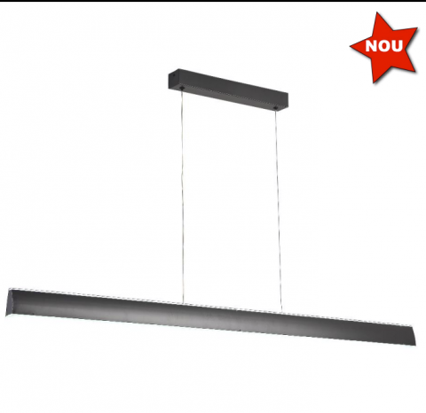 Iluminat birou - Lampa LED pentru Birou suspendata Neagra 96W cu lumina calda, neutra, rece si  Telecomanda