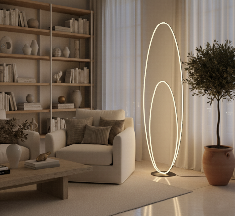 Lampadar led Negru Nia lumina calda [4]