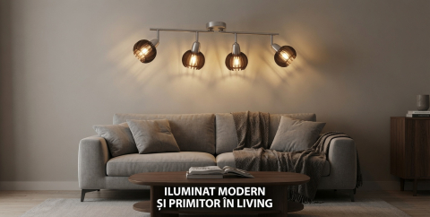 Lustra led vintage 4 socluri E14 abajur inchis [2]