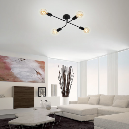 Lustra Briloner Leuchen Vintage Design, 4 socluri E27, brate ajustabile, max.60W, 66x44.5x18.5cm, Negru [0]