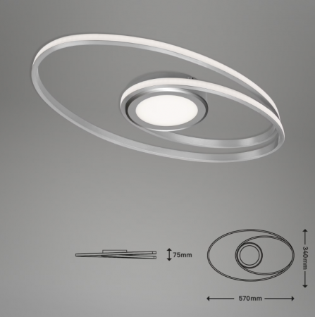 Lustra Led Briloner Leuchen Rotunda Argintie 22w 2800 Lumeni Lumina Calda [4]