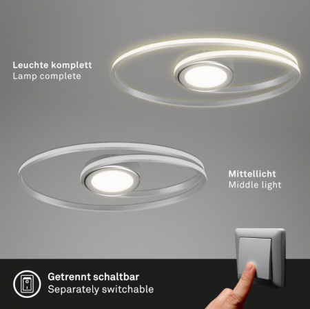 Lustra Led Briloner Leuchen Rotunda Argintie 22w 2800 Lumeni Lumina Calda [5]