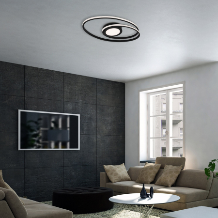 Lustra LED Briloner Leuchen 22W, 2800 lumeni lumina calda (3000K) Negru [2]