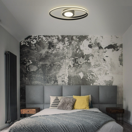 Iluminat birou - Lustra LED Briloner Leuchen 22W, 2800 lumeni lumina calda (3000K) Negru