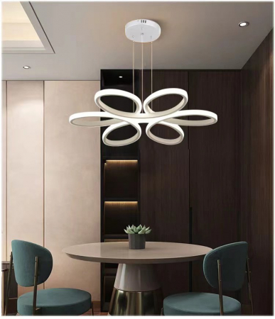 Lustra LED Circle Design Magelis Suspendat, SLC Selino Concept cu telecomanda, lumina calda, neutra, rece si intensitate reglabila, 72-144W