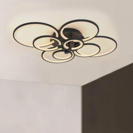 Resigilate - Lustra LED 8 Surse Ultra Slim Ring Ceiling Maro