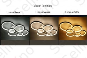 Lustra LED Circle Design, SLC, Dreptunghiulara 6 Coffee cu telecomanda [2]