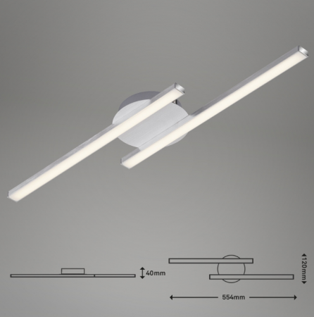 Lustra LED integrat Briloner Leuchen, 12W, 1200 lumeni, lumina Calda 3000K, RA>80, Culoare Argintiu [2]