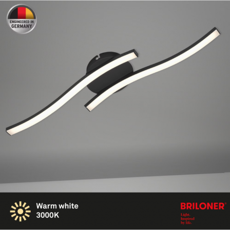 Lustra LED integrat Briloner Leuchen, 12W, 960 lumeni, lumina Calda 3000K, RA>80, 55,5X12x7 cm, Negru [2]