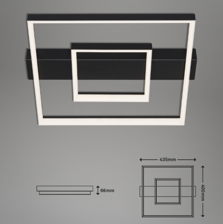 Lustra LED integrat Briloner Leuchen, 30W, 2700 lumeni, lumina calda, dimmabil in trepte cu functie de memorie, 43.5x40cm, Negru [4]