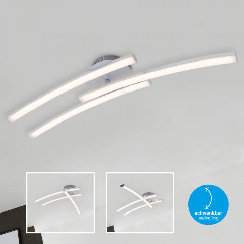 Plafoniera LED integrat Briloner 3 Surse de iluminat si un Brat Pivotant 18 W Lumina Calda Argintiu [3]