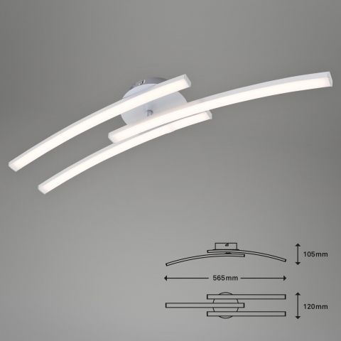 Plafoniera LED integrat Briloner 3 Surse de iluminat si un Brat Pivotant 18 W Lumina Calda Argintiu [4]