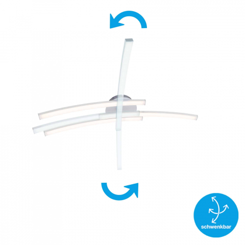 Plafoniera LED integrat Briloner 3 Surse de iluminat si un Brat Pivotant 18 W Lumina Calda Argintiu [6]
