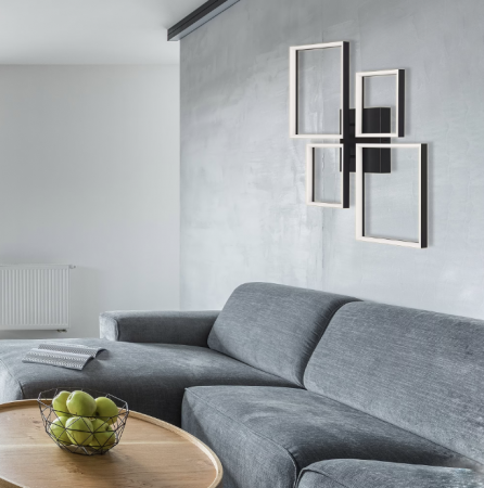 Lustra LED integrat Briloner Leuchen, cu telecomanda, 40W, 4400 lm, brate ajustabile, temperatura lumina reglabila, intensitate reglabila, lumina de noapte, Timer, 66 cm, Metal, Negru [1]