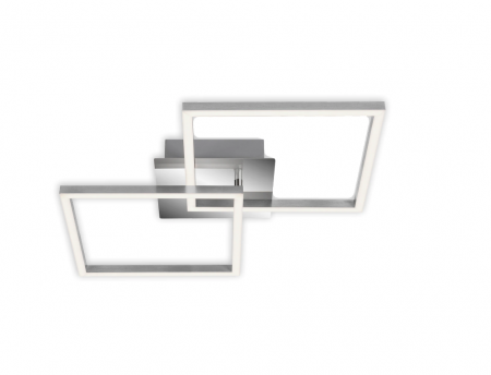 Lustra LED integrat Briloner Leuchen Frames 24W, 1800 lumeni, lumina calda (3000K), dimmabil in trepte cu functie de memorie, 62x36.8 cm, Crom [4]