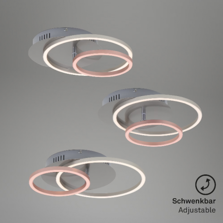 Lustra LED integrat Briloner Leuchen Frames, 30W, 2400 lumeni, lumina calda (3000K), Dimmabil in trepte cu functie de memorie, 39x30x8 cm, Nichel Mat [5]