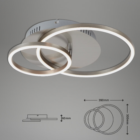Lustra LED integrat Briloner Leuchen Frames, 30W, 2400 lumeni, lumina calda (3000K), Dimmabil in trepte cu functie de memorie, 39x30x8 cm, Nichel Mat [1]