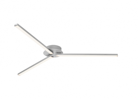 Iluminat camera copilului - Lustra LED integrat Briloner Leuchen GO LED, 3 brate ajustabile, 15W, 1500 lumeni, lumina calda (3000K), 68.5x59.3x4.6 cm, Argintiu