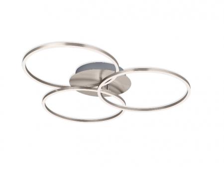 Lustra LED integrat Briloner Leuchen, 40W, 4400 lumeni, lumina calda (3000K), dimmabil in trepte cu functie de memorie, 71.7x67.4cm, Nichel Mat [1]