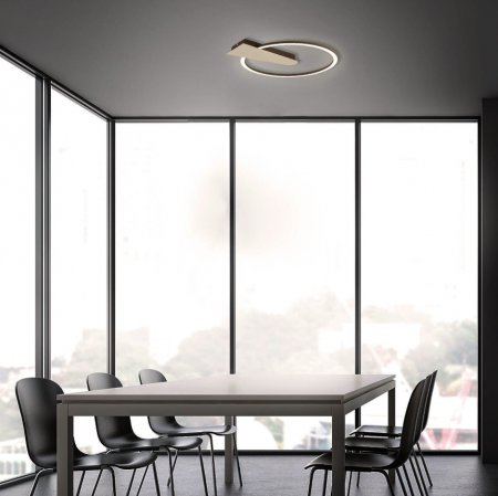 Lustra LED integrat Briloner Leuchen Nico Circle, 12W, 1400 lumeni, lumina calda (3000K), dimmabil in trepte cu functie de memorie, 34x4cm, Auriu [1]