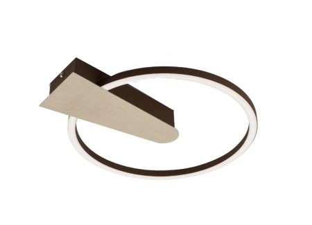 Iluminat dormitor - Lustra LED integrat Briloner Leuchen Nico Circle, 12W, 1400 lumeni, lumina calda (3000K), dimmabil in trepte cu functie de memorie, 34x4cm, Auriu